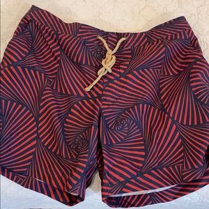 Men’s Thorson Swim Trunks Size 36 Red